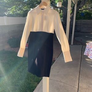 NWT INC International Concepts dress vanilla/black long sleeves size 6